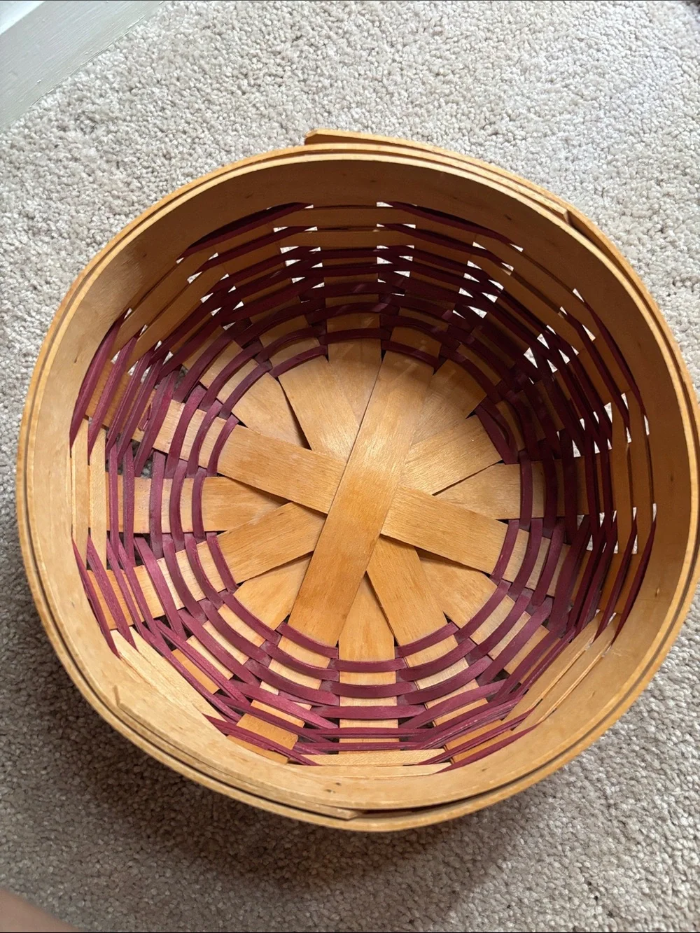 Royce craft bask Handwoven Two-Tone Red and Natural Wicker Basket - Home Accents